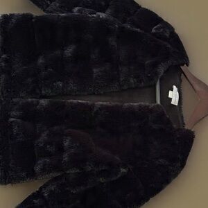 Marc New York Black Faux Fur Teddy Jacket